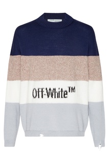 Шерстяной свитер в полоску Off White