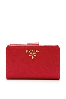 Красный кошелек из сафьяновой кожи Prada