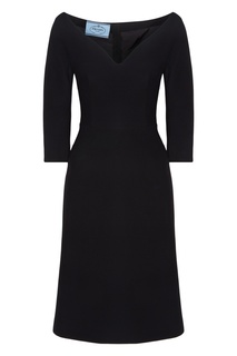 Черное платье из вискозы Prada