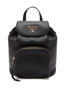 Черный кожаный рюкзак Prada