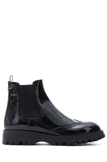Черные ботинки с перфорацией Prada