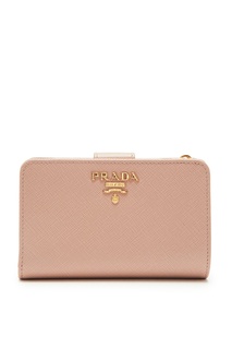 Бежевый кожаный кошелек Prada