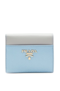 Двухцветный кожаный кошелек Prada