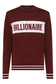Красный свитер с надписью Billionaire