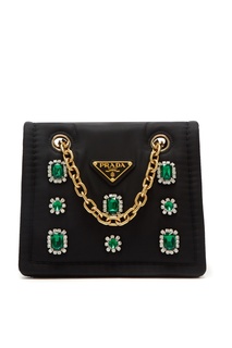 Черная сумка с аппликацией Prada