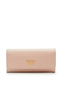 Нюдовый кошелек из сафьяновой кожи Prada