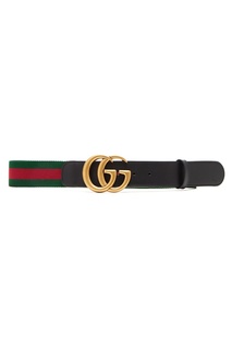 Текстильный ремень с полосками Web Gucci