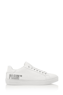 Белые кеды с металлическим логотипом Philipp Plein