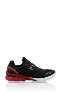 Черные кроссовки с логотипом из металла Philipp Plein