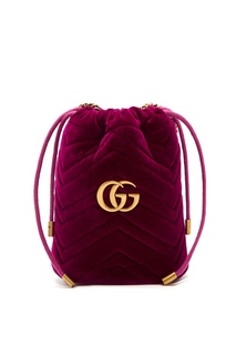 Сумка-ведро GG Marmont цвета фуксии Gucci