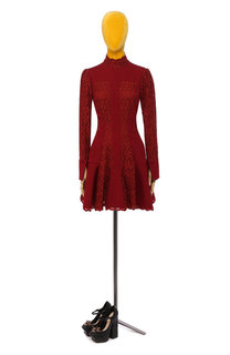 Платье из смеси хлопка и шерсти Alexander McQueen