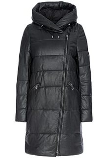 Утепленное кожаное пальто La Reine Blanche