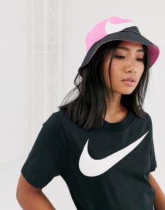 Черно-розовая панама с логотипом Nike - Розовый