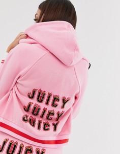 Худи укороченного кроя с принтом Juicy Couture Black Label - Розовый