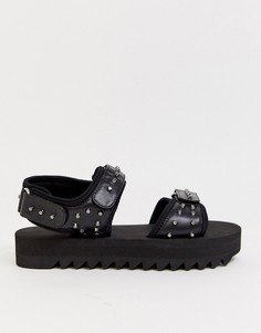 Черные сандалии на массивной подошве с заклепками ASOS DESIGN - Черный