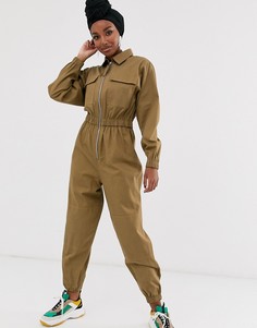Комбинезон с молнией ASOS DESIGN - Зеленый