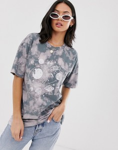 Свободная футболка с принтом тай-дай и планетой ASOS DESIGN - Мульти