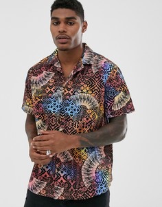 Свободная рубашка с тропическим ацтекским принтом ASOS DESIGN - Золотой