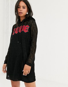 Платье-худи с логотипом love Love Moschino - Черный