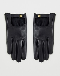 Черные кожаные перчатки для сенсорных экранов ASOS DESIGN - Черный