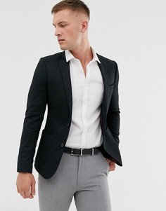 Черный трикотажный блейзер супероблегающего кроя ASOS DESIGN - Черный