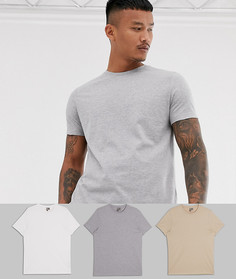 Набор из 3 футболок из органического материала с круглым вырезом ASOS DESIGN Скидка