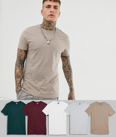 Набор футболок с круглым вырезом из органического хлопка ASOS DESIGN 5 шт.