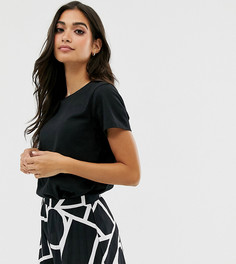 Черная футболка из органического хлопка с круглым вырезом ASOS DESIGN Petite - Черный