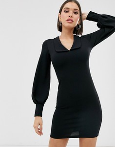 Короткое приталенное платье с длинными рукавами TFNC - Красный