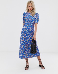 Чайное платье миди с цветочным принтом ASOS DESIGN - Мульти