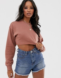 Коричневый свитшот суперукороченного кроя ASOS DESIGN - Коричневый