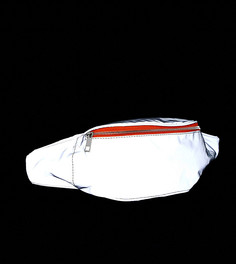Сумка-кошелек на пояс со светоотражающей отделкой ASOS DESIGN Curve - Серебряный