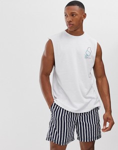 Майка с необработанными краями пройм рукавов Jack & Jones Originals - Белый