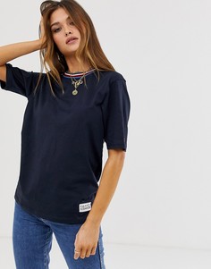 Футболка с горловиной в полоску и логотипом Tommy Hilfiger Tira - Темно-синий