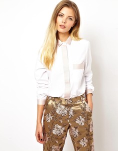 Рубашка с контрастной отделкой из поплина ASOS - Белый
