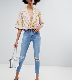 Рваные джинсы скинни с необработанным краем River Island Molly - Синий