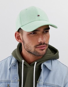 Бейсболка из шамбре с логотипом-флагом Tommy Hilfiger - Синий