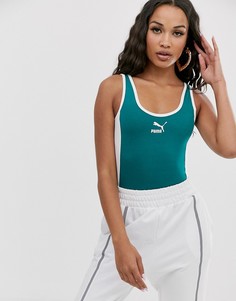Зеленое классическое боди Puma - Зеленый