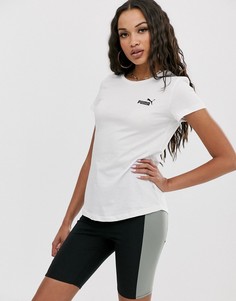 Белая футболка с маленьким логотипом Puma Essentials - Белый