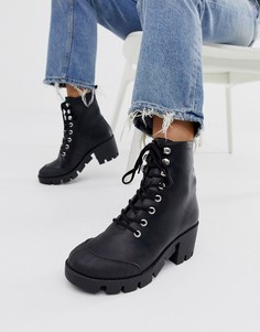 Черные ботинки на массивной подошве со шнуровкой ASOS DESIGN Ripple - Черный