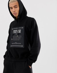 Oversize-худи черного цвета Versace Jeans Couture