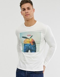 Белый лонгслив с принтом Levis mission peach - Белый Levis®