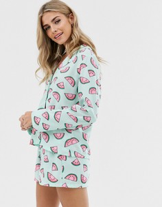 Пижамный комплект из 100% вискозы с принтом ASOS DESIGN - Мульти