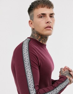 Бордовый зауженный лонгслив с лентами ASOS DESIGN - Красный