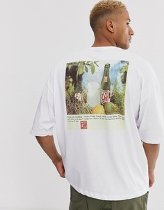 Oversize-футболка с принтом 7up на спине ASOS DESIGN - Белый