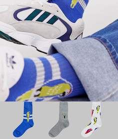 Комплект из 3 пар спортивных носков с принтом ASOS DESIGN - Мульти