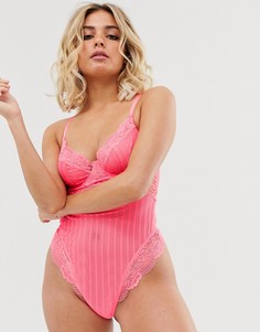 Боди в полоску с чашечками на косточках ASOS DESIGN - Розовый