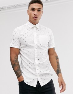 Белая рубашка с короткими рукавами и цветочным принтом Jack & Jones Originals - Белый