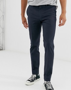 Строгие темно-синие облегающие брюки Burton Menswear - Серый