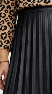 cupcakes and cashmere Cannes Faux Leather Skirt